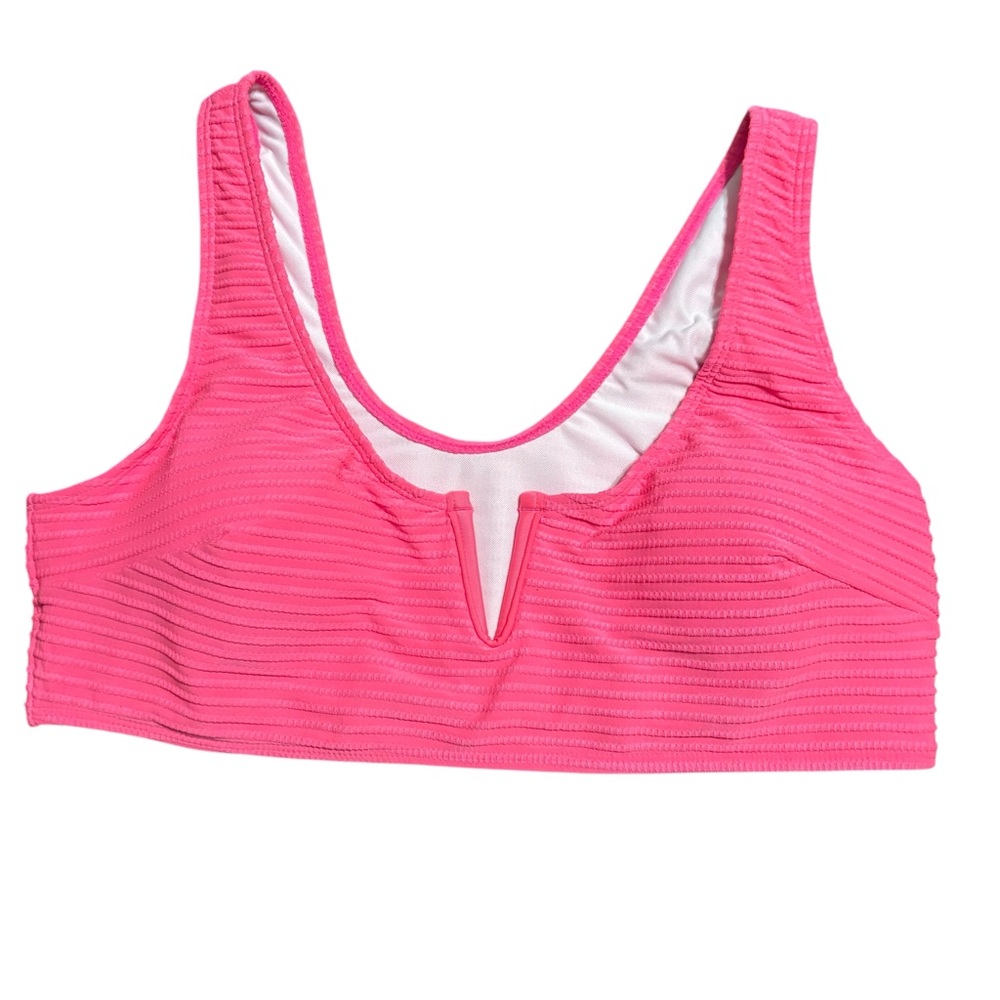 Women’s Hot Pink V-Neck Swim Top 2 XL